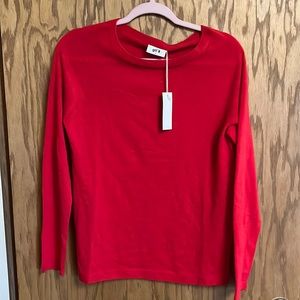 GIL'B | Wool Blend Long Sleeve Lightweight Crewneck Sweater